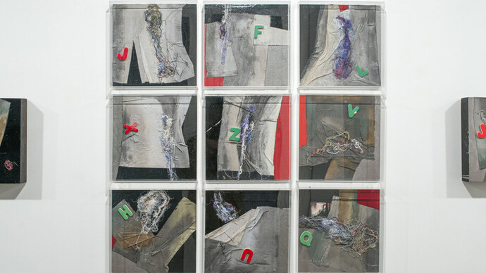 Claudio Marini, Untitled, 2014, tecnica mista su tavola, 30 x 30 cm (ciascuno)