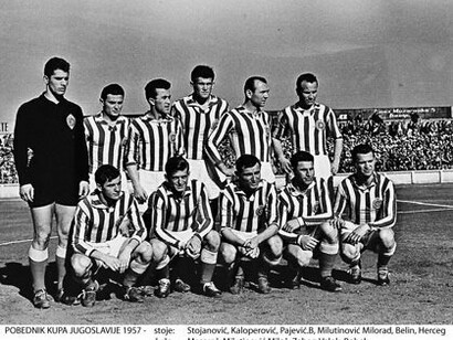 La formazione del Partizan della Coppa di Jugoslavia 1956-1957