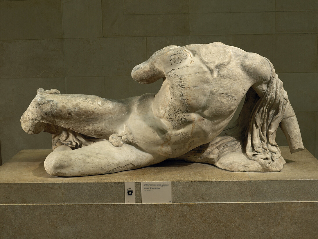 Ilissos. Marble statue from the West pediment of the Parthenon. Designed by Phidias, Athens, Greece, 438BC-432BC. © The Trustees of the British Museum