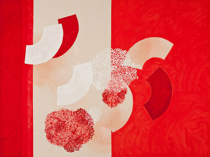 Denise Green, Independence, 2014, acrylic and pencil on canvas, 66 x 88 inches