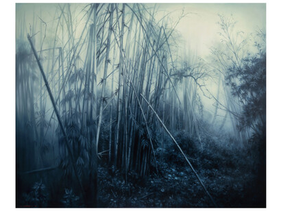Jaco van Schalkwyk, Bleu de Hue, 2023, oil on Belgian linen, 160x195 cm. Courtesy of the artist and Barnard Gallery