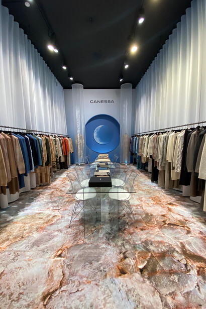 Lo showroom di Canessa è un omaggio al cosmo e agli astri