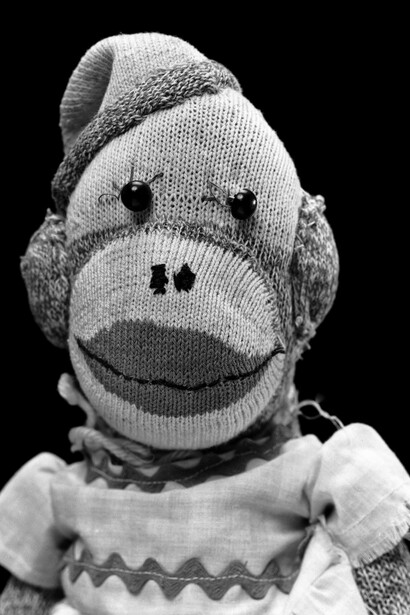 Arne Svenson, Sock monkey 51 (detail), 2002. Courtesy of Robert Klein Gallery