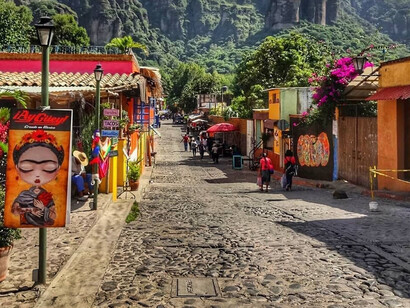 Calle en Tepoztlán, Morelos, México