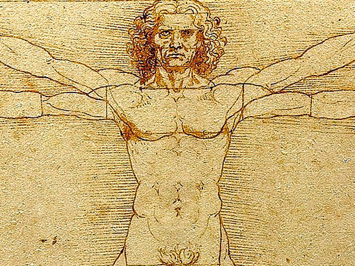 Leonardo da Vinci, El hombre de Vitruvio (c. 1492, detalle)