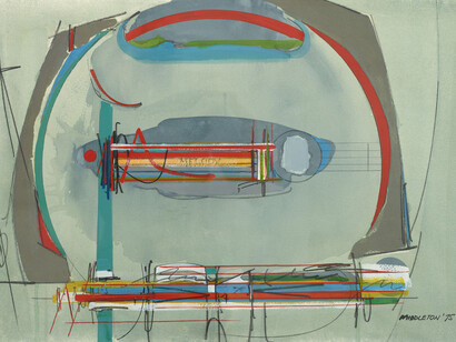 Sam Middleton, Melody (detail), 1975. Mixed media collage, 14 1/2 × 20 inches. Courtesy of Spanierman Modern
