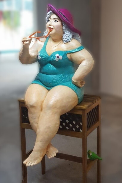 No está nada mal (2018), concreto armado pintado al oleo