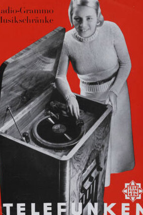 Telefunken Radio-Grammo Musikschranke, brochure, printed by Orell Füssli, issued by Telefunken, 1934, Germany. Museum no. 38041800898439. © Victoria and Albert Museum, London