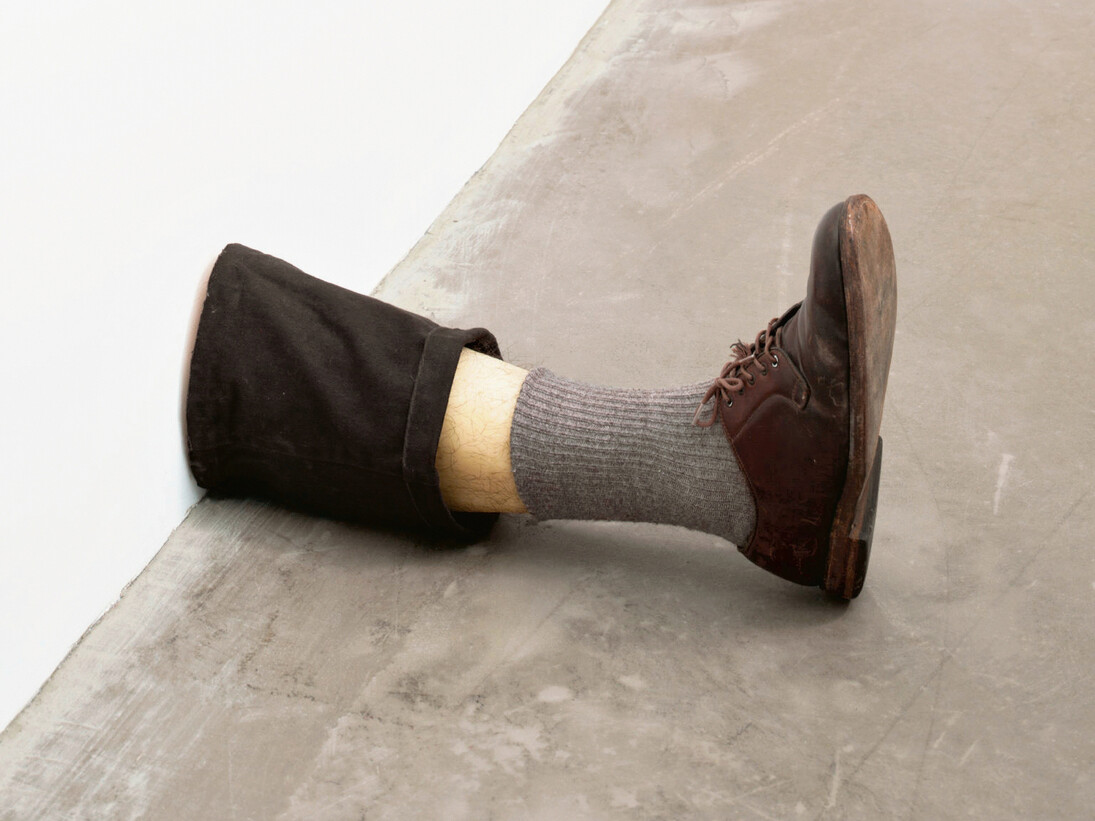 Robert Gober (American, born 1954), Untitled Leg. 1989 – 1990, Beeswax, cotton, wood, leather, human hair. 11 3/8 x 7 3/4 x 20” (28.9 x 19.7 x 50.8 cm). The Museum of Modern Art, New York. Gift of the Dannheiser Foundation. © 2014 Robert Gober