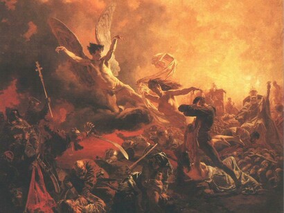 Le triomphe du génie de la destruction, Mihály Zichy, 1878