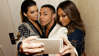 Balmain per H&M. Kendall Jenner, Olivier Rousteing, Jourdan Dunn