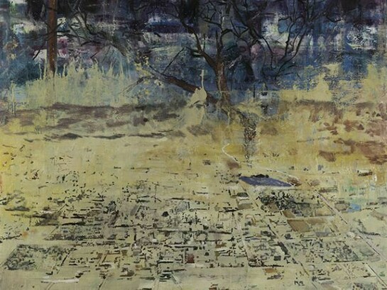 Marius Bercea The Titanium Sun 2013 Oil on canvas 176 x 180 cm / (69¼ x 70⅞ in), courtesy of the artist and Blain|Southern, copyright the artist