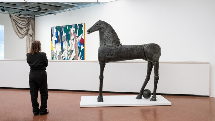 Verschiedene künstler, Animalia. Von tieren und menschen, ausstellungsansicht. Mit freundlicher genehmigung der Heidi Horten Collection