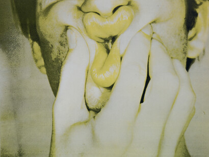 Bruce Nauman, Study for Holograms (detail), The complete portfolio of five screenprints in colour, 1970. Each print signed in pencil and numbered from the edition of 150. Printed on Kromekote paper by Aetna Studios, New York. Published by Castelli Graphics, New York. (Cordes 1-5) 66 × 66 cm