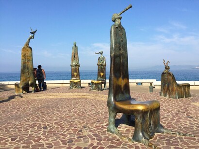 Puerto Vallarta, México. Esculturas en el malecón