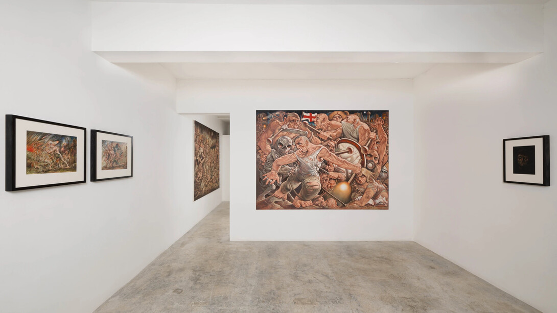 Peter Howson, Luxuria, exhibition view. Courtesy of Flowers Gallery 