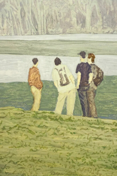 Sarah Cohen, Castle Rock, painting in exhibition. Courtesy of Hyacinth Gallery