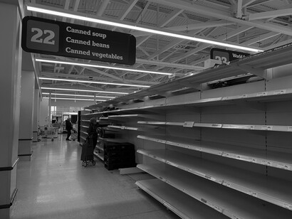 During the pandemic, many stores had empty shelves and no goods to sell customers