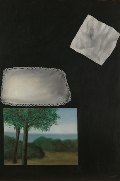 René Magritte (1889-1967) Les fenêtres de l'aube, 1928 Signed 'Magritte' (lower right) Oil on canvas, 28 3/4 x 21 1/4 in. (73 x 54 cm.). Courtesy of Luxembourg & Dayan