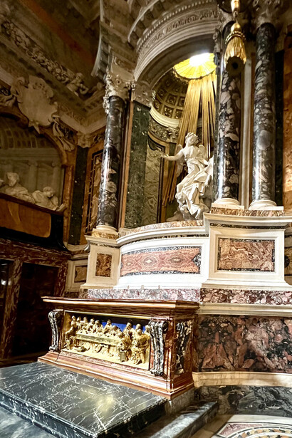 Gian Lorenzo Bernini's divine sculpture: 'The Ecstasy of Saint Teresa' in Santa Maria della Vittoria, Rome, Italy