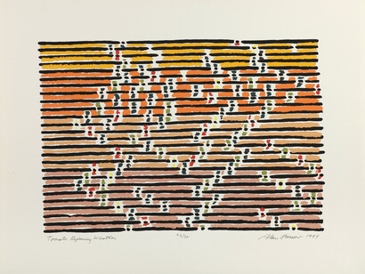 Alan Gussow (1931-1997), Tomato Ripening Weather, 1984, Screenprint, Edition 27/35, 19 x 25 inches. Courtesy of Driscoll Babcock Galleries