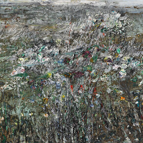 Anselm Kiefer, le dormeur du val, 2014, Acrylic, emulsion, oil, shellac, charcoal and sediment of electrolysis on photograph mounted on canvas, 190 x 330 cm (74,8 x 129,92 in), Courtesy Galerie Thaddaeus Ropac, Paris/Salzburg © Anselm Kiefer, Photo: Ulrich Ghezzi
