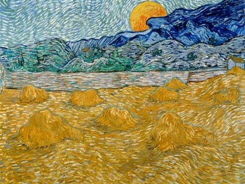 «Paisaje con trigo y luna en ascenso» (1889), Vincent van Gogh