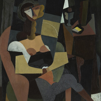 «Mujer sentada en una butaca» (1917), Diego Rivera

