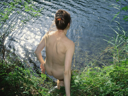 Nan Goldin, Geno in the lake, Bavaria (detail), 1994. Archival pigment print, 40 x 60 inches (101.6 x 152.4 cm) Edition of 3 © Nan Goldin. Courtesy of the artist and Gagosian