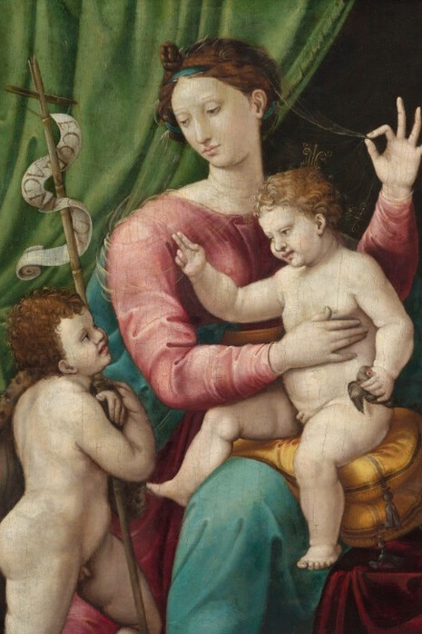Luca Penni, The virgin and child with the infant saint John the Baptist (detail), c. 1530s. Courtesy of Hong Kong Heritage Museum