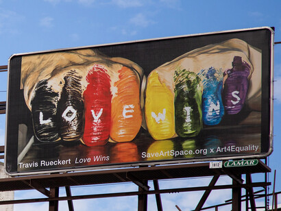 Artist Travis Rueckert - SaveArtSpace x Art4Equality x The Untitled Space Public Art Billboard 7 LR