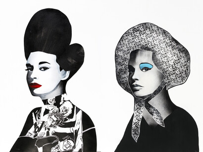 Khaled Takreti, Je Suis Con, 2014, Acrylic on canvas, 165 x 618 cm (detail)