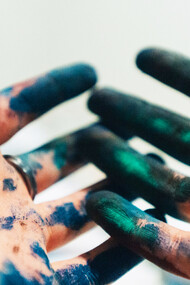 Painted hands; formalism represents the importance of intention and purpose in art