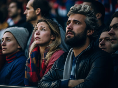 Foule enragée pendant un événement sportif