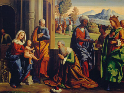 Giovanni Battista Benvenuti detto Ortolano, Adorazione dei Magi, c. 1527. Per gentile concessione del Palazzo dei Diamanti