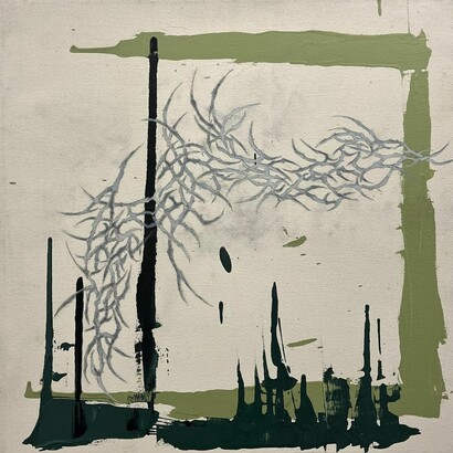 Grant Phillips, Forest 1, Oil on canvas, 22h x 22w in. Courtesy of the artist and Anita Rogers Gallery