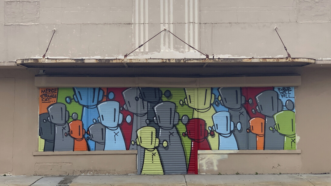 ChrisRWK, Theatre mural. Courtesy of the artist and the Harman Projects Gallery