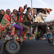 India's Gateway - Agricultural workers on bike © Tim Smith