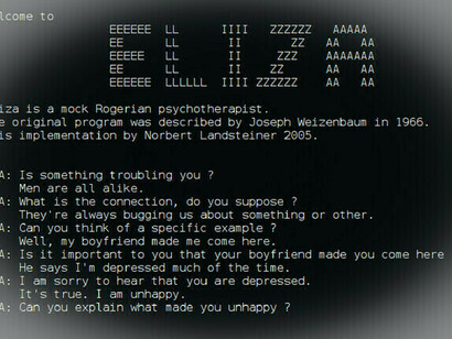 Elisa. Fu il primo chatbot, un piccolo software che permetteva di simulare per la prima volta una conversazione con una voce umana, sviluppato nel 1966

