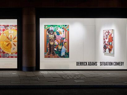 Derrick Adams, Situation comedy, exhibition view. Courtesy of Gagosian