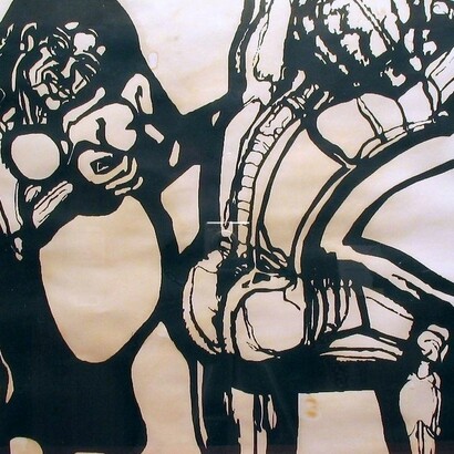 Opera di Delia del Carril in una foto di gata ferrari 
