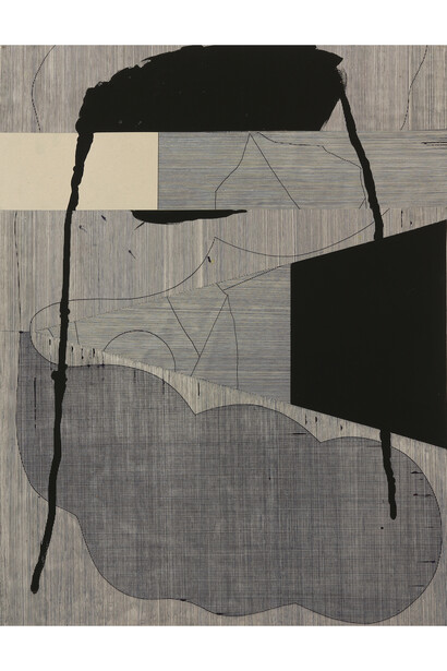 Shaun O'Dell, y.cloud, 2014, Gouache on paper mounted on canvas mounted on panel, 30 x 22 in. Courtesy: Susan Inglett Gallery, NYC.