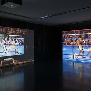 Paul Pfeiffer, Prologue to the story of the birth of freedom, exhibition view. Courtesy of MCA Chicago