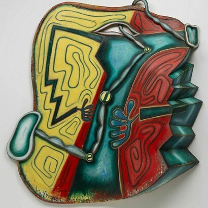 Elizabeth Murray, The Unscrew Painting, 1993, oil on canvas on wood, 73 x 71 x 12 inches. © 2013 The Murray-Holman Family Trust / Artists Rights Society (ARS), New York. Photo by: Kerry Ryan McFate / Courtesy Pace