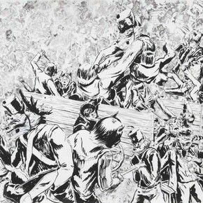 Mark Thomas Gibson, There's Gonna Be a Showdown!, 2013, Ink on paper, 48 x 75 inches, 121.9 x 190.5 cm