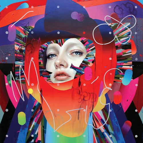 Erik Jones, PS36, 91x91cm. Color pencil, Water-Soluble Wax Pastel, Acrylic, Adhesive White Vinyl on Rives bfk paper mounted to panel