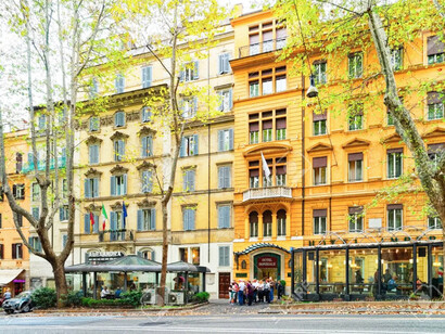 Apartment buildings on Via Vittorio Veneto, Rome, Italy