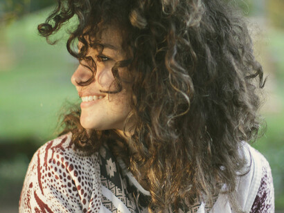 The girl with the long hair