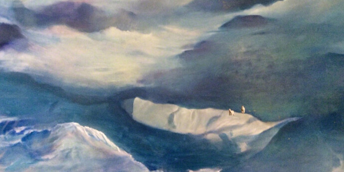 "If But All the Seas Rise Up" by Nancy Nesvet, Oil on canvas, 48" x 58". 
