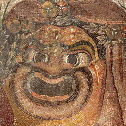 Máscara em afresco romano